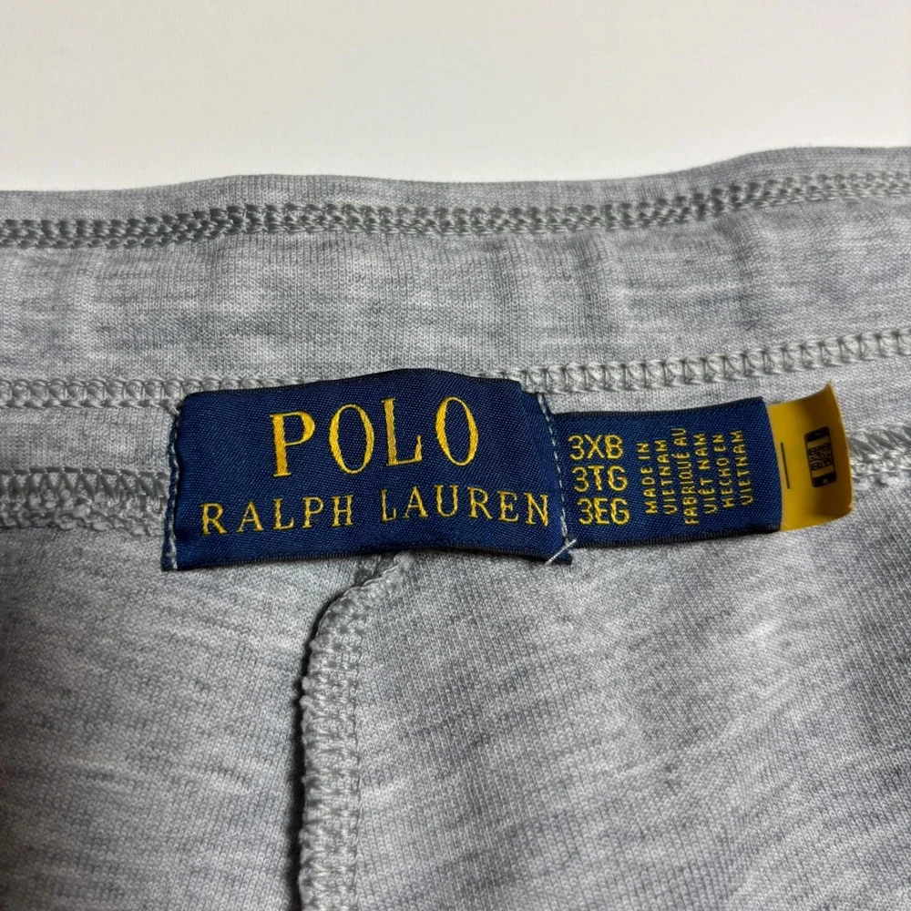 Polo Ralph Lauren Double Knit Mens 3XB Big Tall Fleece Logo Gray Sweat Shorts